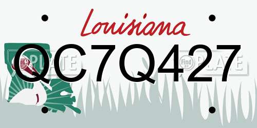 QC7Q427 Louisiana License Plate