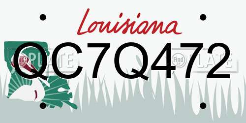 QC7Q472 Louisiana License Plate