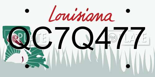 QC7Q477 Louisiana License Plate