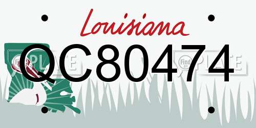 QC80474 Louisiana License Plate