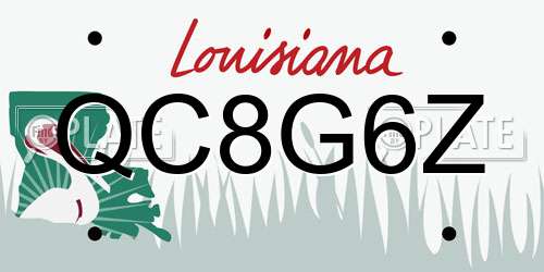 QC8G6Z Louisiana License Plate