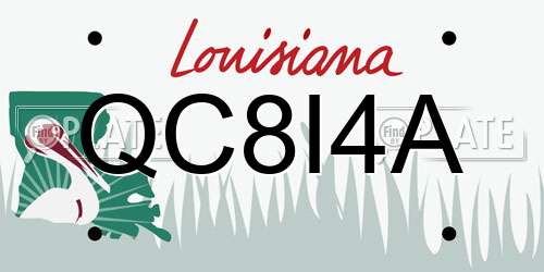 QC8I4A Louisiana License Plate