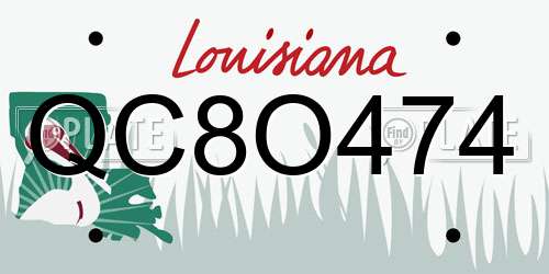 QC8O474 Louisiana License Plate
