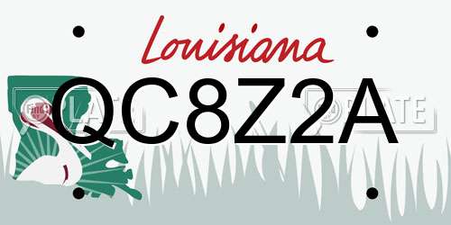 QC8Z2A Louisiana License Plate