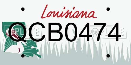 QCB0474 Louisiana License Plate