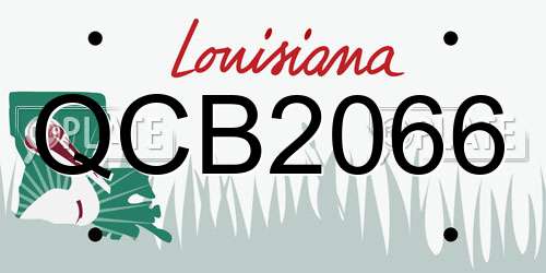 QCB2066 Louisiana License Plate