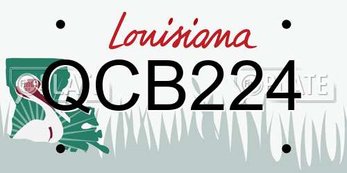 QCB224 Louisiana License Plate
