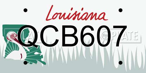 QCB607 Louisiana License Plate