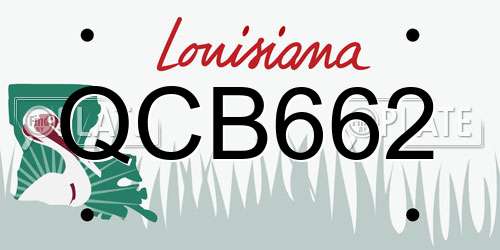 QCB662 Louisiana License Plate