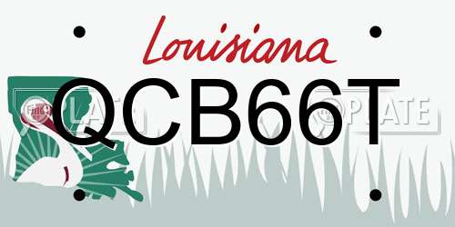 QCB66T Louisiana License Plate