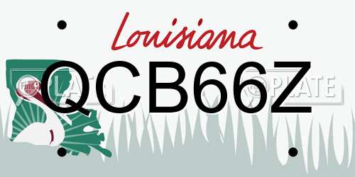 QCB66Z Louisiana License Plate
