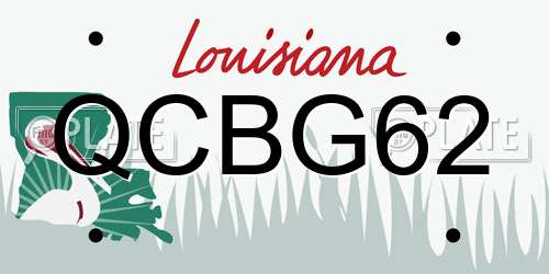QCBG62 Louisiana License Plate