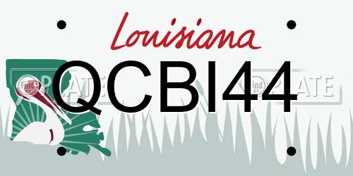QCBI44 Louisiana License Plate