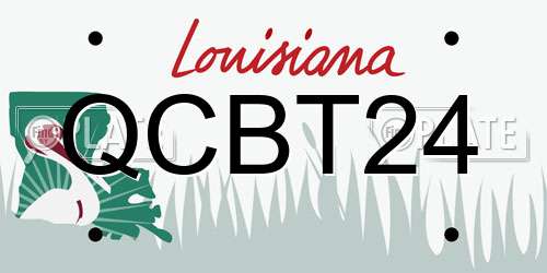 QCBT24 Louisiana License Plate