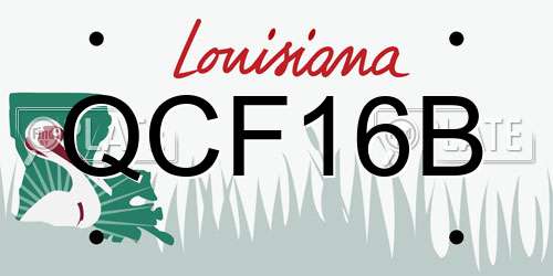 QCF16B Louisiana License Plate
