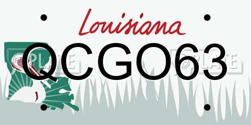 QCGO63 Louisiana License Plate