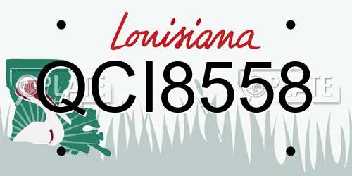 QCI8558 Louisiana License Plate