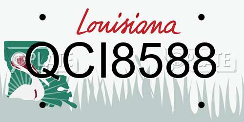 QCI8588 Louisiana License Plate
