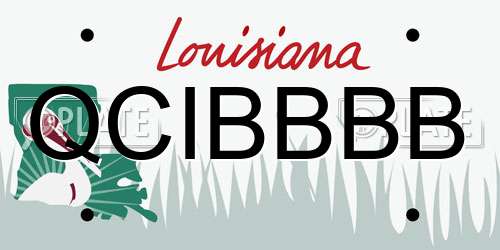 QCIBBBB Louisiana License Plate