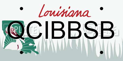QCIBBSB Louisiana License Plate