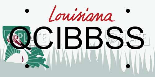 QCIBBSS Louisiana License Plate