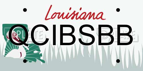 QCIBSBB Louisiana License Plate