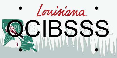 QCIBSSS Louisiana License Plate