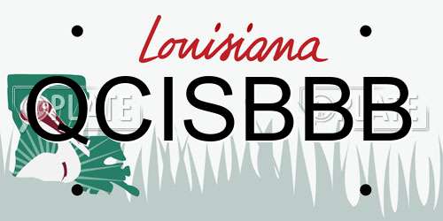 QCISBBB Louisiana License Plate