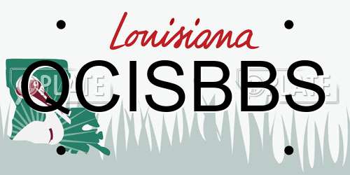 QCISBBS Louisiana License Plate
