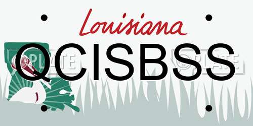 QCISBSS Louisiana License Plate