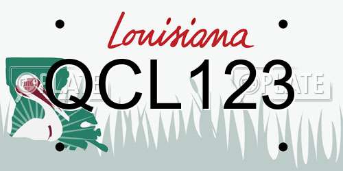 QCL123 Louisiana License Plate