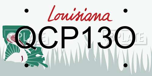 QCP13O Louisiana License Plate