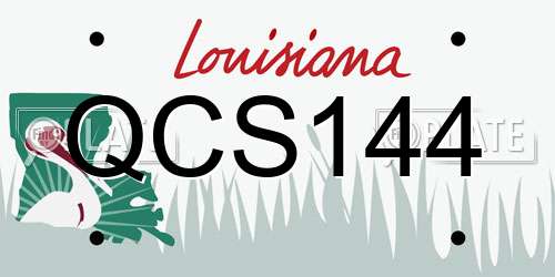 QCS144 Louisiana License Plate