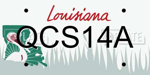QCS14A Louisiana License Plate