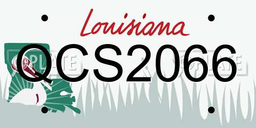 QCS2066 Louisiana License Plate