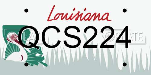 QCS224 Louisiana License Plate