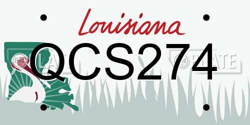 QCS274 Louisiana License Plate