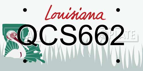 QCS662 Louisiana License Plate