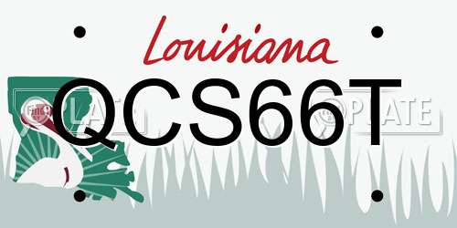 QCS66T Louisiana License Plate