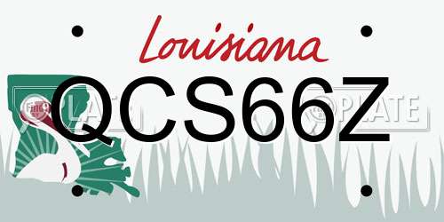 QCS66Z Louisiana License Plate
