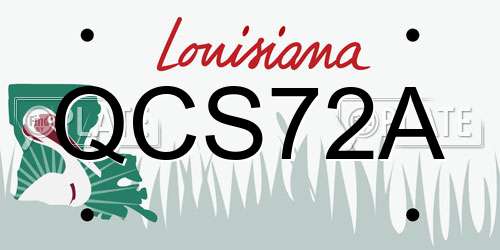 QCS72A Louisiana License Plate