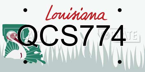 QCS774 Louisiana License Plate