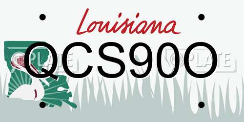 QCS90O Louisiana License Plate