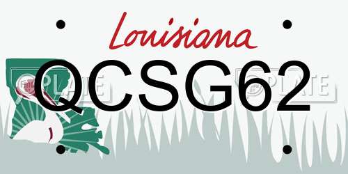 QCSG62 Louisiana License Plate