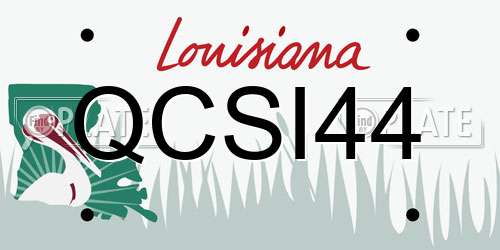 QCSI44 Louisiana License Plate