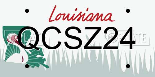 QCSZ24 Louisiana License Plate