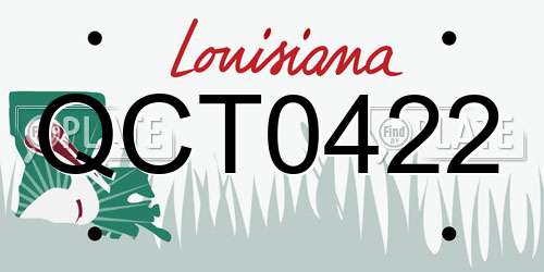 QCT0422 Louisiana License Plate