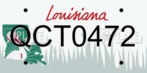QCT0472 Louisiana License Plate