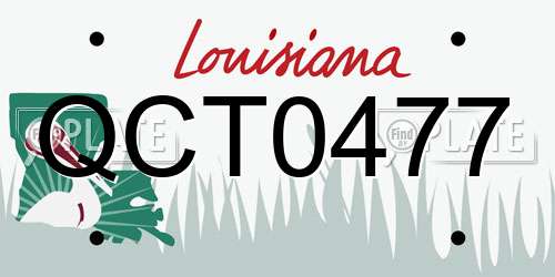 QCT0477 Louisiana License Plate