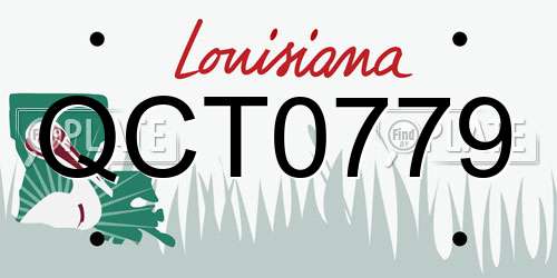 QCT0779 Louisiana License Plate